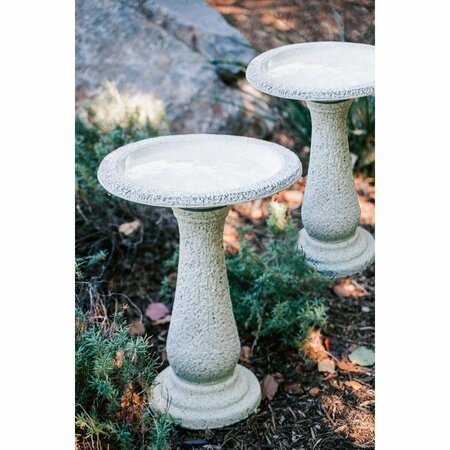 XBRAND 23.6 in. Tall Bird Baths with Round Pedestal & Base - Yellow - Set of 2 GE2418BBYE-2